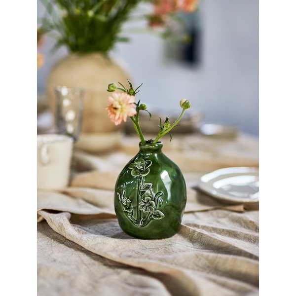 Zelená váza z kameniny (výška 13,5 cm) Ramia – Bloomingville-image-1