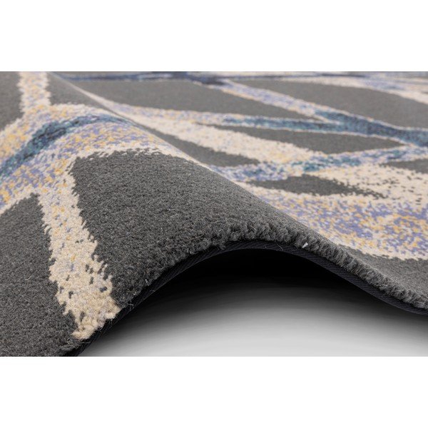 Tmavě modrý vlněný koberec 133x180 cm Sticks – Agnella-image-2