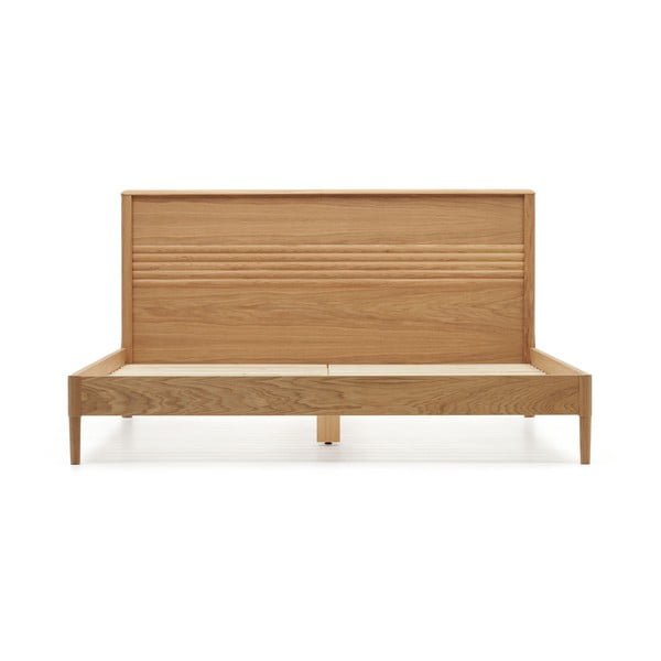 Dvoulůžková postel z dubového dřeva s roštem v přírodní barvě 180x200 cm Lenon – Kave Home-image-2