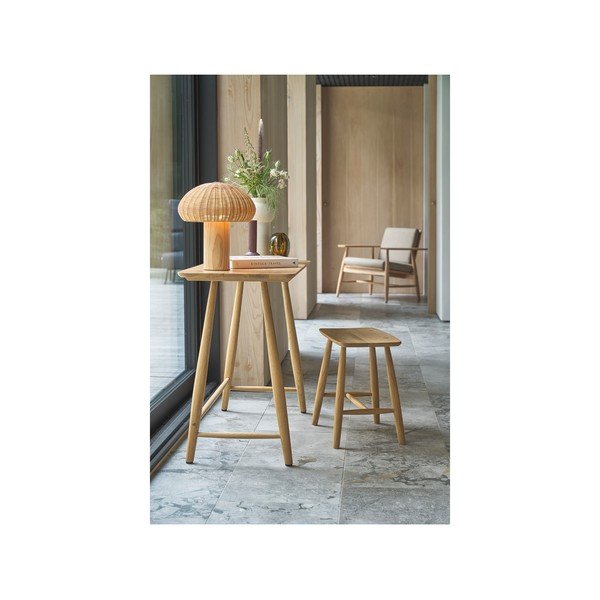 LED stolní lampa v přírodní barvě s ratanovým stínidlem (výška 32 cm) – Villa Collection-image-2