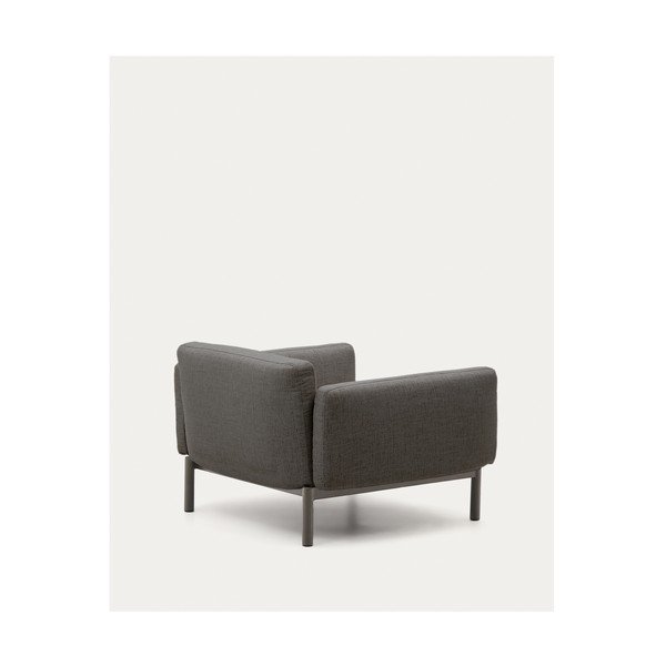 Šedé polstrované zahradní křeslo Sorells – Kave Home-image-1