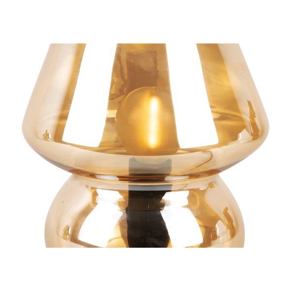 Světle hnědá skleněná stolní lampa Leitmotiv Glass, výška 18 cm-image-2