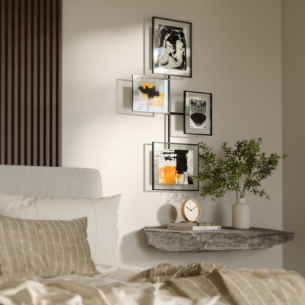 Leskle černý kovový/skleněný rámeček na zeď 57x99 cm Flute – Umbra-image-3