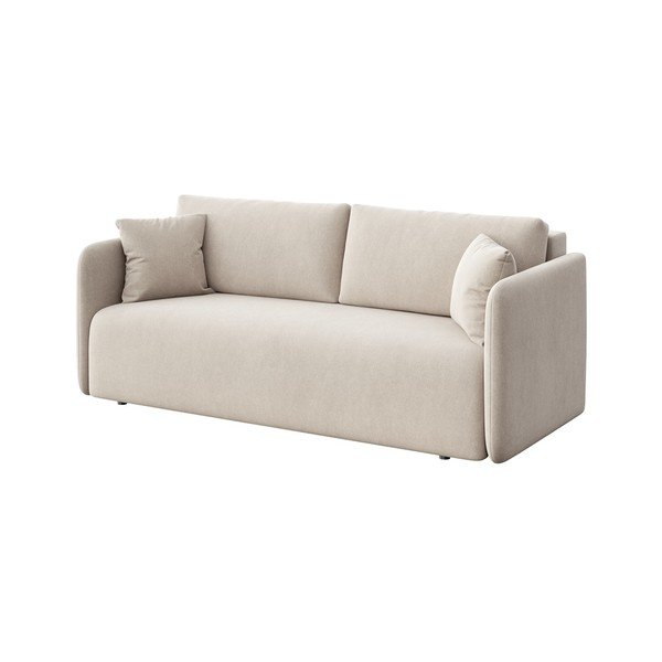 Béžová sametová rozkládací pohovka 220 cm Chaum – Rodier-image-2
