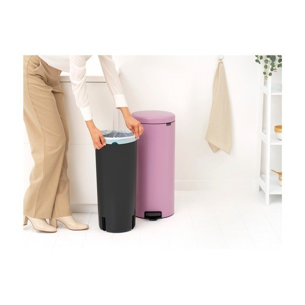 Růžový nášlapný ocelový odpadkový koš 30 l NewIcon – Brabantia-image-4