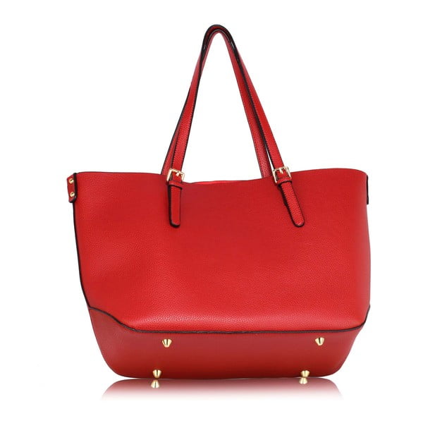 Červená kabelka z eko kůže L&S Bags Shopper