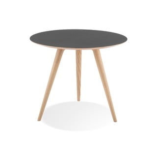Odkládací stolek z dubového dřeva s černou deskou Gazzda Arp, ⌀ 55 cm