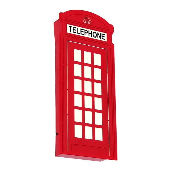 Červené nástěnné svítidlo Glimte Sconce Arlet Telephone Booth Dos