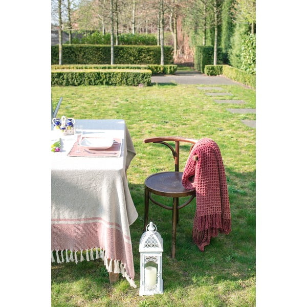 Světle bordová bavlněná deka Tiseco Home Studio Waffle, 130 x 170 cm-image-3