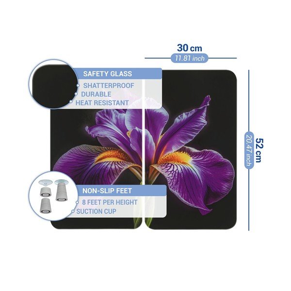 Kryty na sporák v sadě 2 ks z tvrzeného skla 52x30 cm Iris – Wenko-image-4