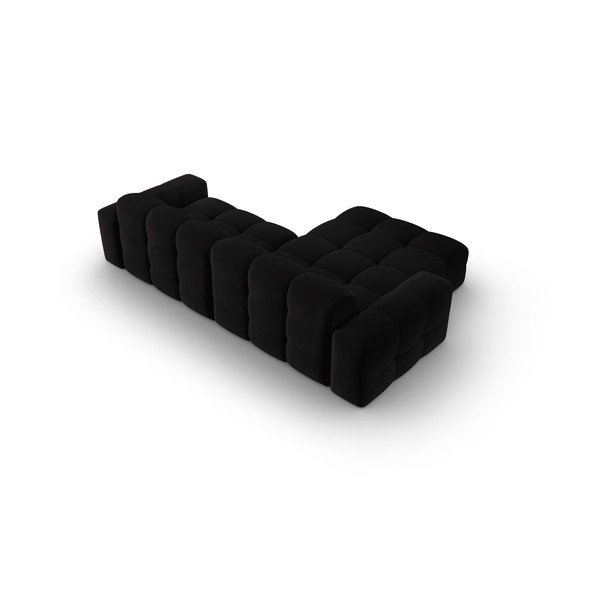 Černá sametová rohová pohovka (levý roh) Kendal – Micadoni Home-image-4