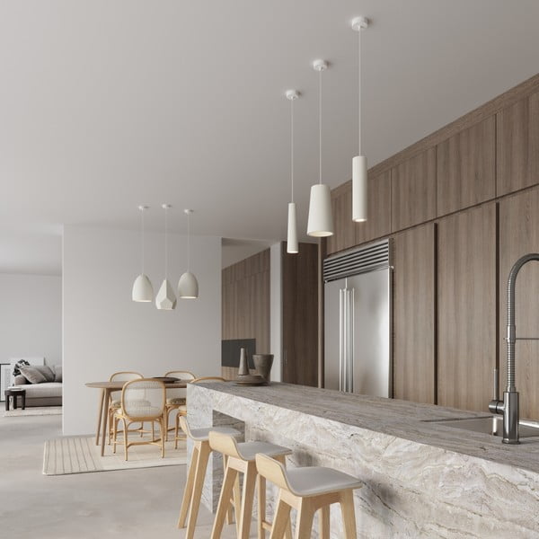 Bílé závěsné svítidlo s keramickým stínidlem ø 30 cm Fonsie – Sollux-image-1