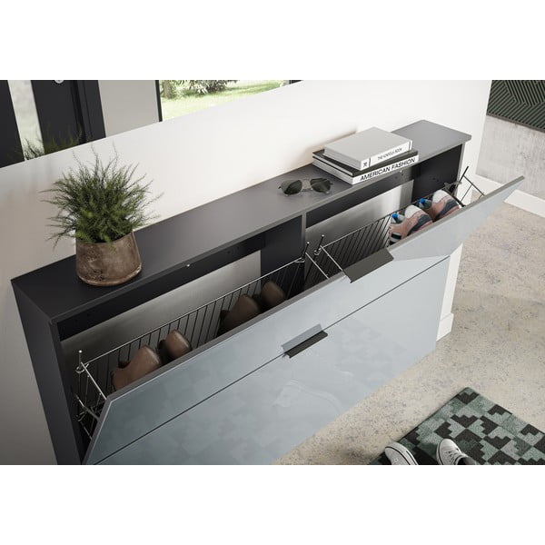 Šedý výklopný/závěsný botník Valega - Germania-image-3