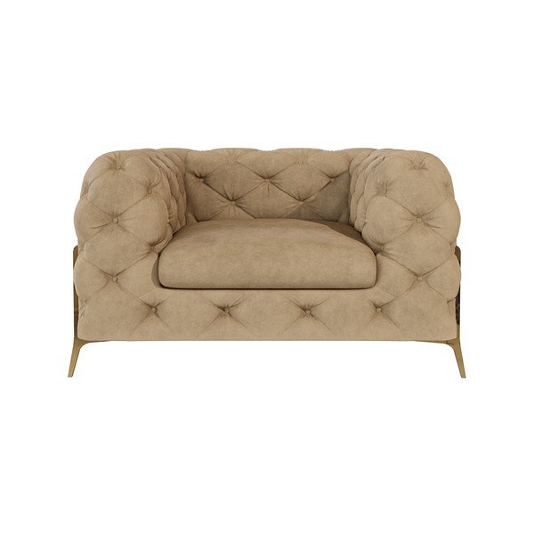 Světle hnědé sametové křeslo Chelsea Bis – Ropez-image-1