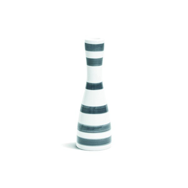 Šedo-bílý kameninový svícen Kähler Design Omaggio, výška 20 cm