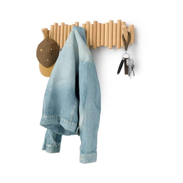 Nástěnný věšák z borovicového dřeva v přírodní barvě 61 cm Picket – Umbra-image-2