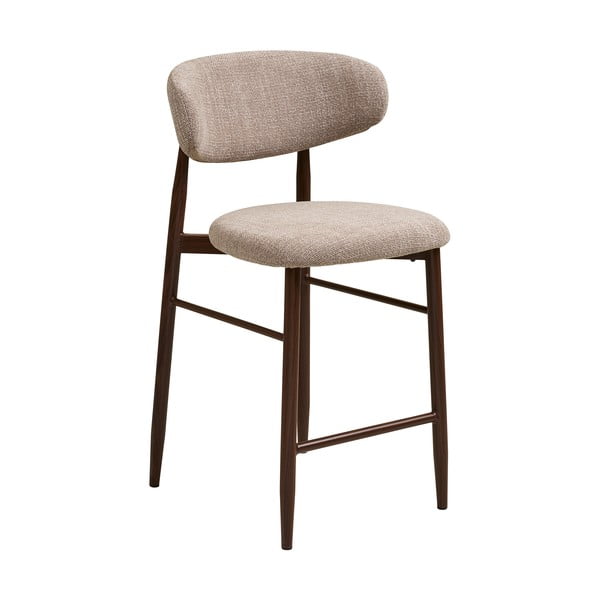Béžová/tmavě hnědá čalouněná barová židle (výška sedáku 65 cm) Levanto – House Nordic