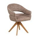 Hnědé čalouněné jídelní křeslo s područkami Dover – House Nordic