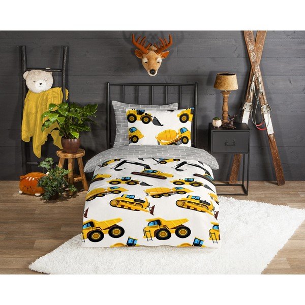 Flanelové dětské povlečení na jednolůžko 140x200 cm Dig – Good Morning-image-1