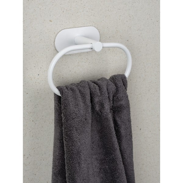 Bílý samodržící držák na ručníky z nerezové oceli Orea – Wenko-image-1