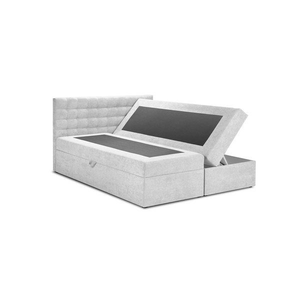 Světle šedá boxspring postel s úložným prostorem 160x200 cm Jade – Mazzini Beds-image-2