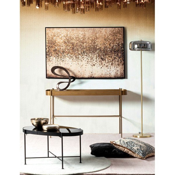 Konzolový stolek se skleněnou deskou ve zlaté barvě 43x120,5 cm Rashida – Bizzotto-image-1