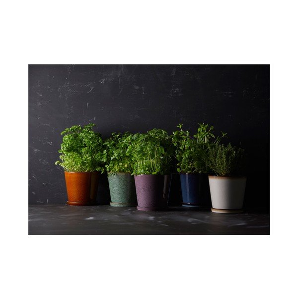 Kameninový obal na květináč ø 14 cm Gastro Green/Black – Bitz-image-2