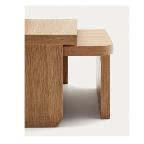 Konferenční stolky v dekoru dubu v přírodní barvě v sadě 2 ks Oaq – Kave Home-image-3
