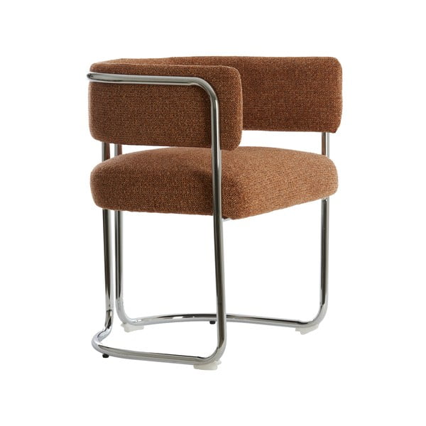 Světle hnědé čalouněné jídelní křeslo s područkami Adante – Light & Living