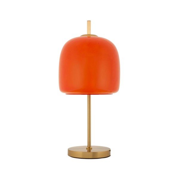 Oranžová/ve zlaté barvě kovová stolní lampa se skleněným stínidlem (výška 53 cm) Oldy – Mauro Ferretti