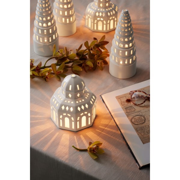Bílý keramický vánoční svícen Kähler Design Lighthouse, ø 12 cm-image-3