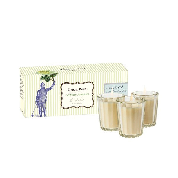 Sada 3 vonných svíček Green Rose od Lisbeth Dahl