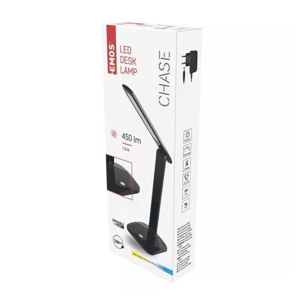 Černá LED stmívatelná stolní lampa (výška 37 cm) Chase – EMOS-image-1
