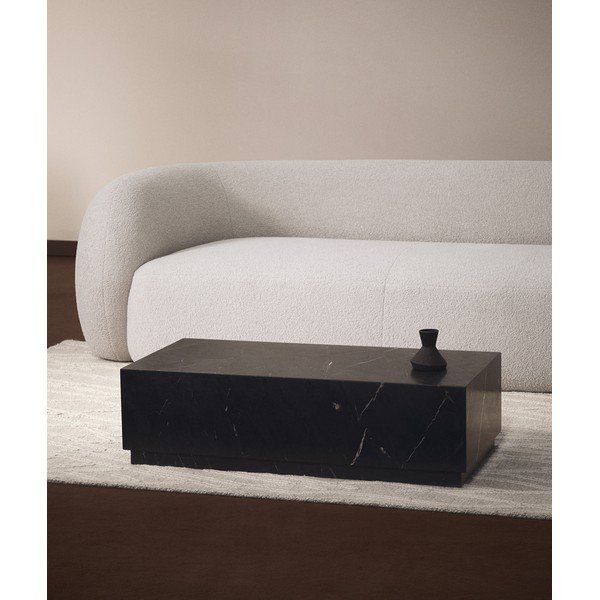 Černý mramorový konferenční stolek 50x100 cm Sorein – Kave Home-image-1