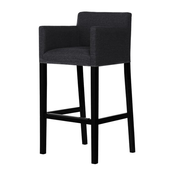 Černá barová židle s černými nohami Ted Lapidus Maison Sillage