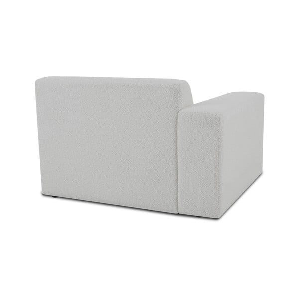 Bílý modul pohovky z textilie bouclé (levý roh) Roxy – Scandic-image-2