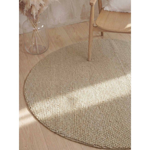 Ručně tkaný vlněný kulatý koberec v přírodní barvě ø 200 cm Richmond Diana – Ted Baker-image-1