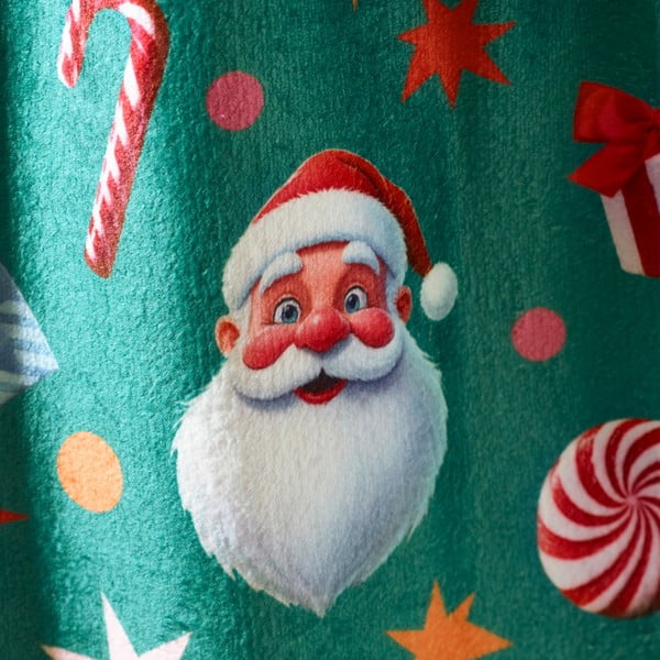 Zelená deka s vánočním motivem z mikroplyše 130x170 cm Christmas Icons – Catherine Lansfield-image-2