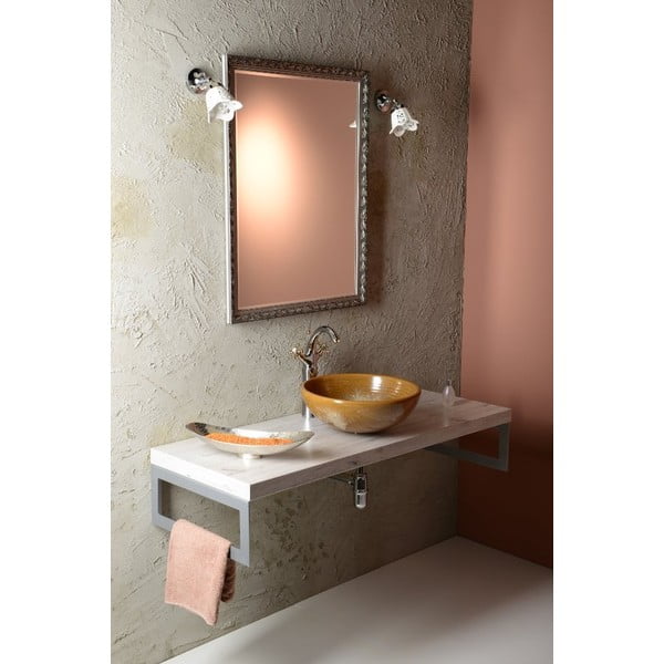 Stojánková umyvadlová baterie v leskle stříbrno-zlaté barvě Antea – Sapho-image-3