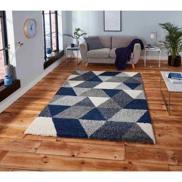 Modrošedý koberec Think Rugs Royal Nomadic Angles, 160 x 220 cm-image-1