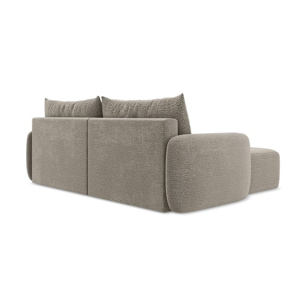 Béžová rozkládací/s úložným prostorem rohová pohovka (levý roh) Kalena – Makamii-image-4