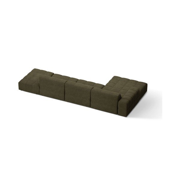 Khaki žinylková rohová pohovka (levý roh/s lenoškou) Chicago – Cosmopolitan Design-image-2