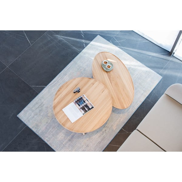 Kulatý konferenční stolek z dubového dřeva v přírodní barvě ø 100 cm Mu – Gazzda-image-2