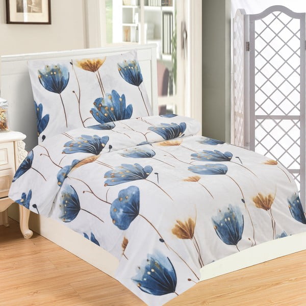 Tmavě modré povlečení na jednolůžko z mikroplyše 140x200 cm Marbella – My House