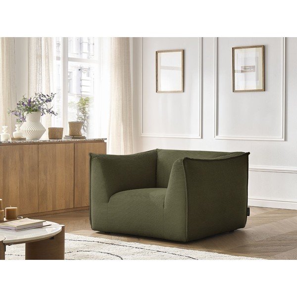 Zelené manšestrové křeslo Giorgia – Bobochic Paris-image-1