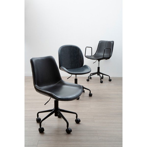 Černá kancelářská židle z imitace kůže Branson – Premier Housewares-image-4