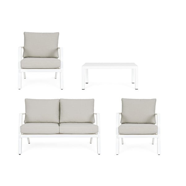 Bílý hliníkový zahradní lounge set pro 4 Harley   – Bizzotto-image-4