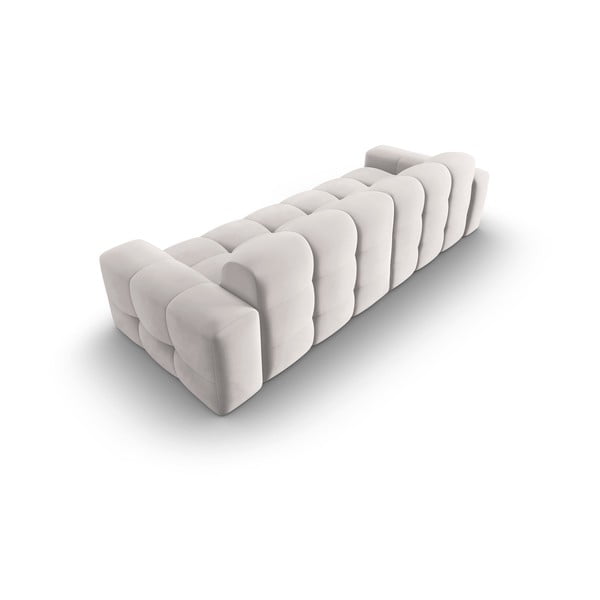 Světle šedá sametová pohovka 255 cm Kendal – Micadoni Home-image-4