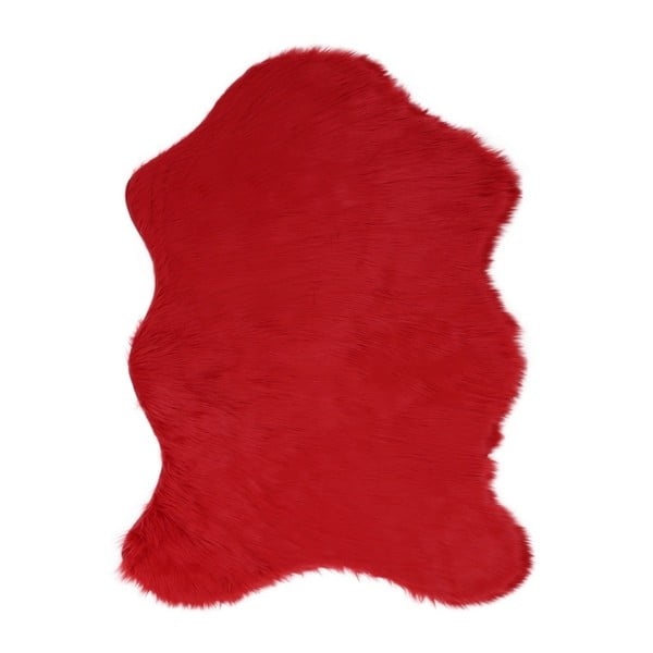 Červený koberec z umělé kožešiny Pelus Red, 75 x 100 cm