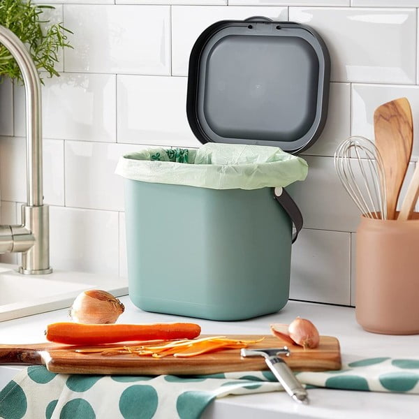 Zelená nádoba na kompostovatelný odpad 6 l Albula - Rotho-image-1